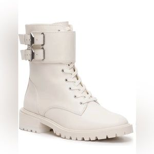 Vince Camuto Faedry Combat Boot, Sz 8.5, Color: Coconut Cream- Worn Once!